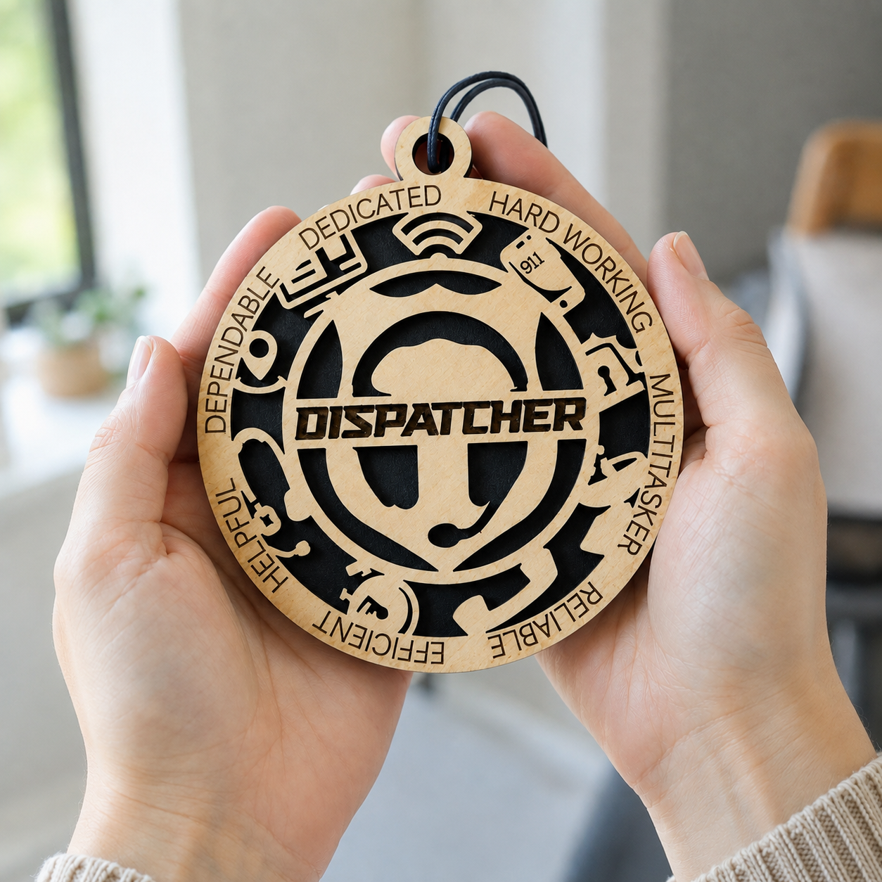Personalized Dispatcher Gift Card Holder | 911 Dispatcher Gift | Handmade Wood