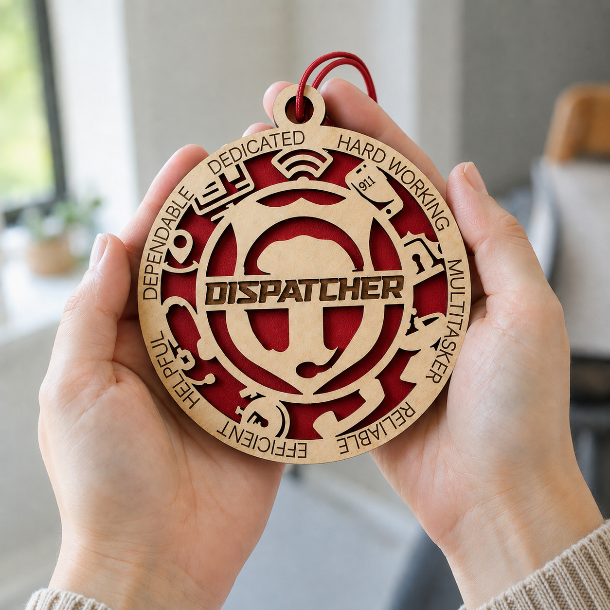 Personalized Dispatcher Gift Card Holder | 911 Dispatcher Gift | Handmade Wood