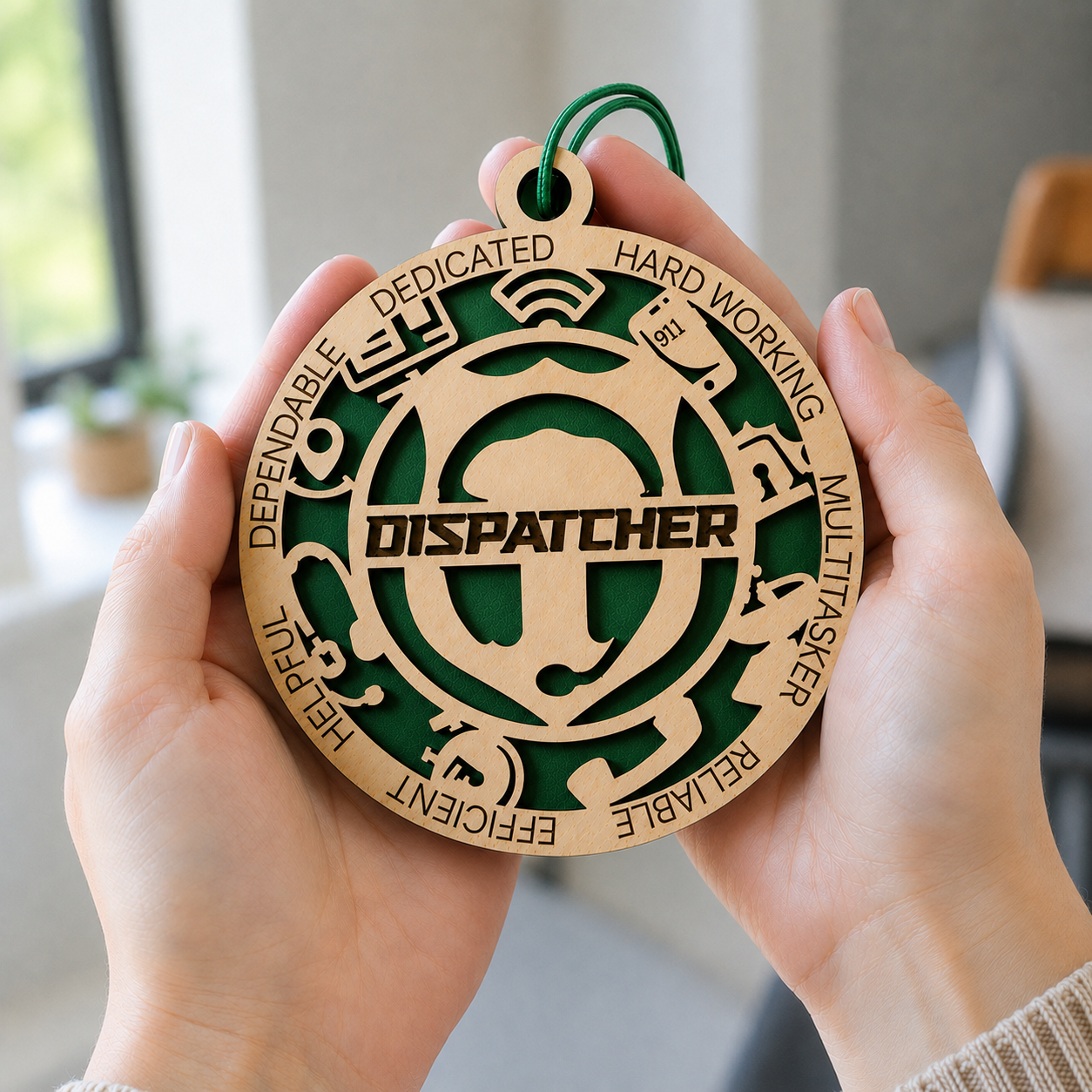 Personalized Dispatcher Gift Card Holder | 911 Dispatcher Gift | Handmade Wood