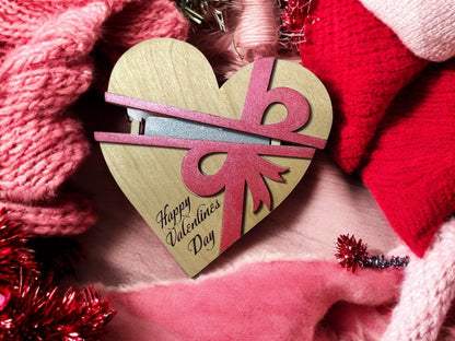 Valentine Wooden Gift Card Holder – Heart-Shaped Valentine Gift