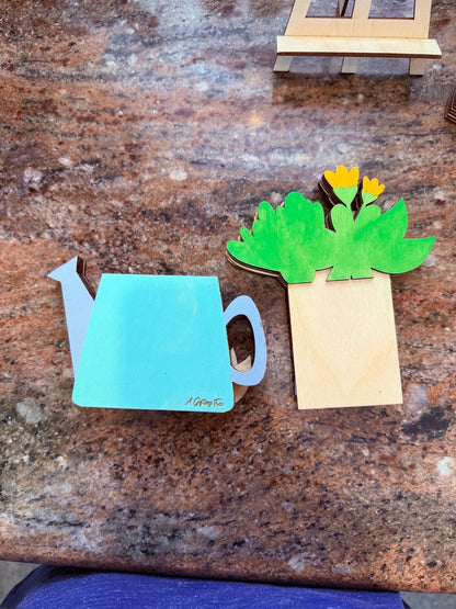 Mother’s Day Gift Card Holder | Birthday & Thank You Watering Can | Hand-Painted Wood