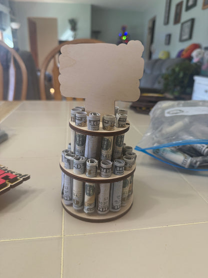 Teacher Money Tree Gift – 2 Tier Cash Holder – Teacher Appreciation Gift – End of Year Teacher Gift – Holds 25 Bills