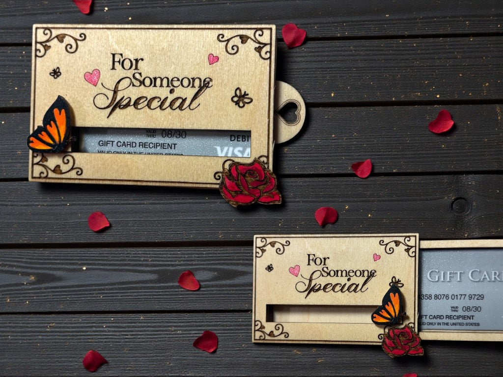 Valentine Sliding Wooden Gift Card Holder – Interactive Valentine Gift