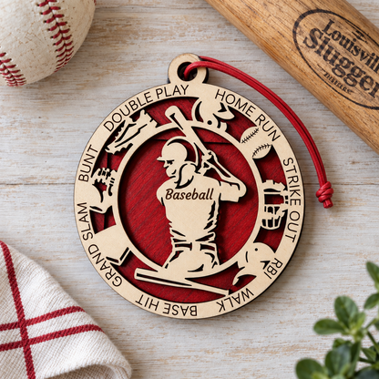 Baseball Gift Card Holder | Personalized Wood Medallion | Handcrafted