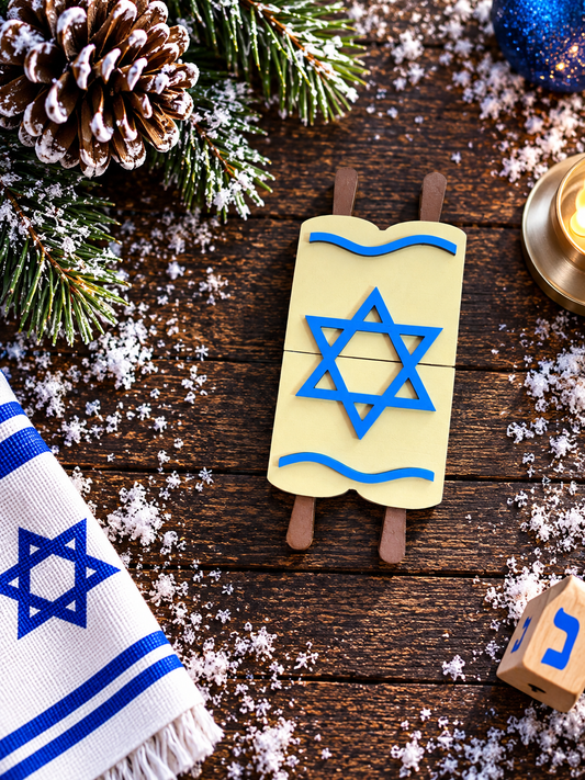 Torah Scroll Gift Card Holder | Wood Hanukkah Torah Gift | Handcrafted Jewish Gift