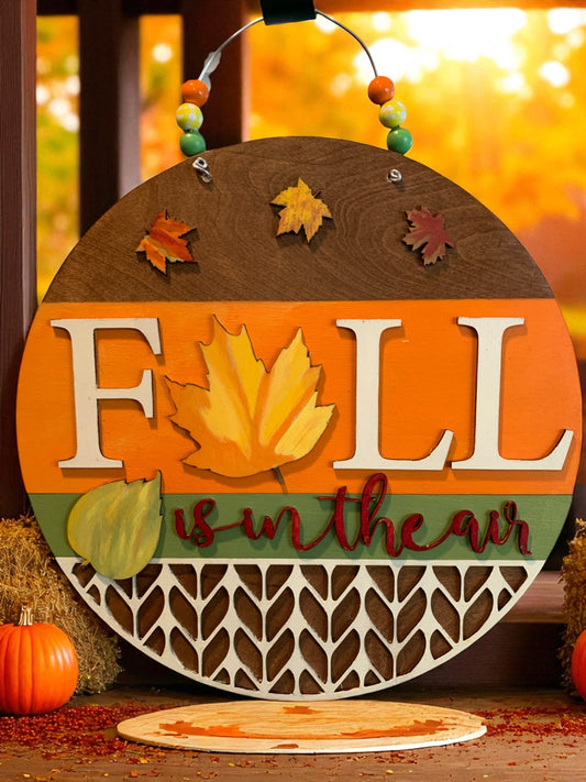 Fall Is in the Air Wooden Sign – Handmade Rustic Autumn Porch & Wall Décor