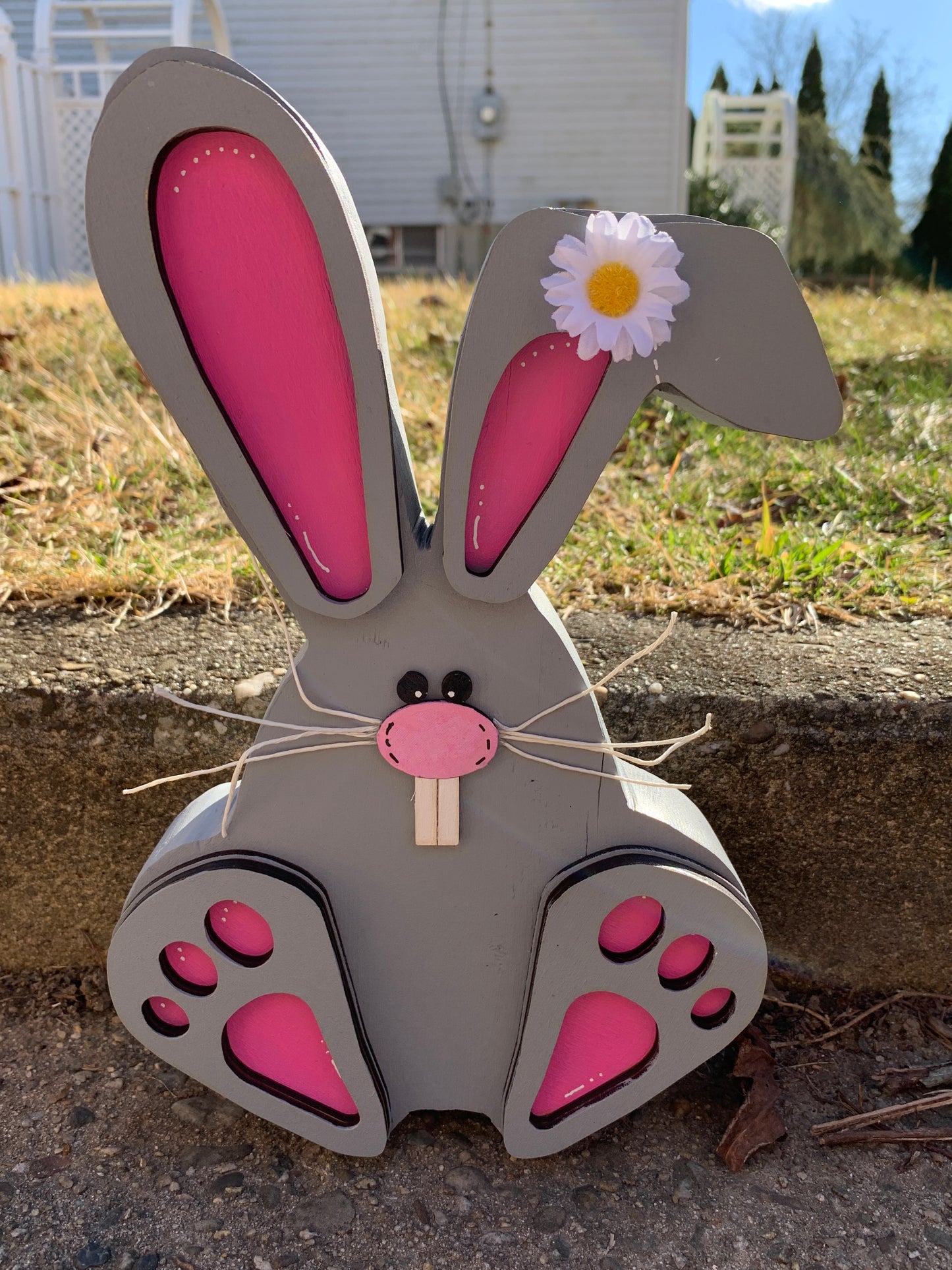 Rustic Bunny Farm Style Shelf Sitter