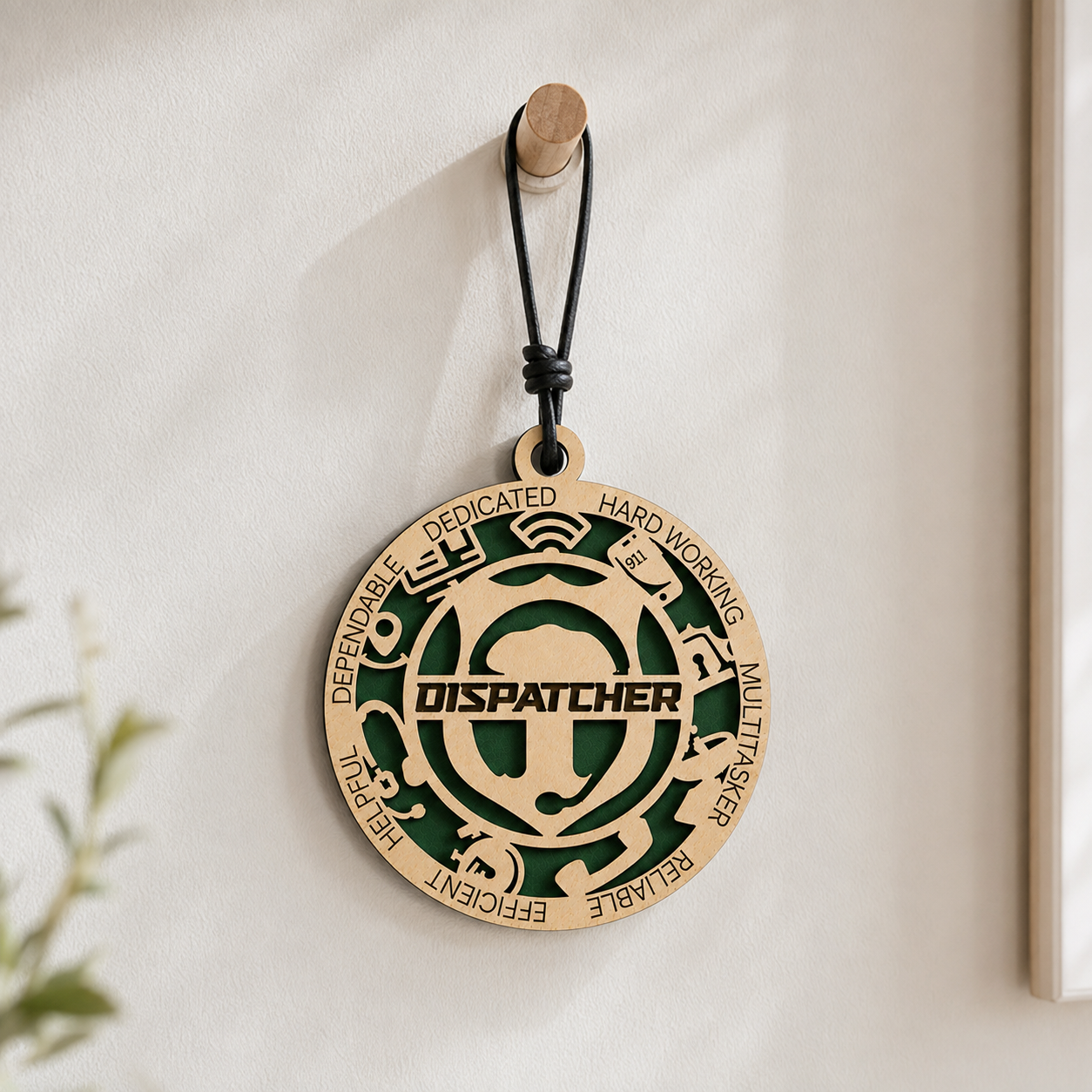 Personalized Dispatcher Gift Card Holder | 911 Dispatcher Gift | Handmade Wood