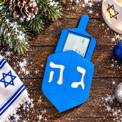 Dreidel Gift Card Holder | Wood Dreidel with Hidden Gift Card | Handcrafted Hanukkah