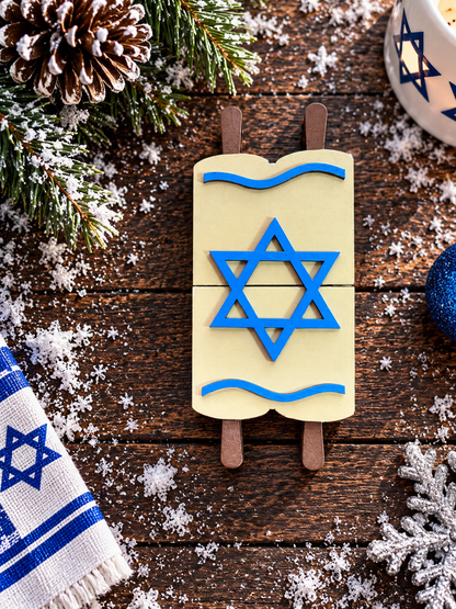 Torah Scroll Gift Card Holder | Wood Hanukkah Torah Gift | Handcrafted Jewish Gift