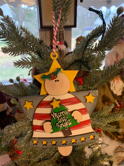 Handmade Wooden Angel Christmas Ornaments – Believe & Merry and Bright Holiday Decor