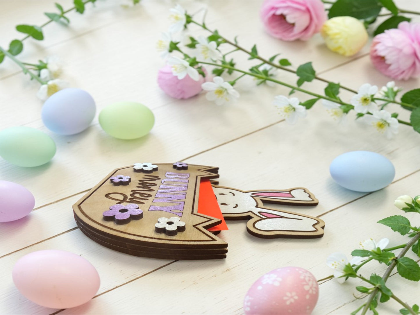 Bunny Money Gift Card Holder – Easter Bunny Wooden Gift Card Holder