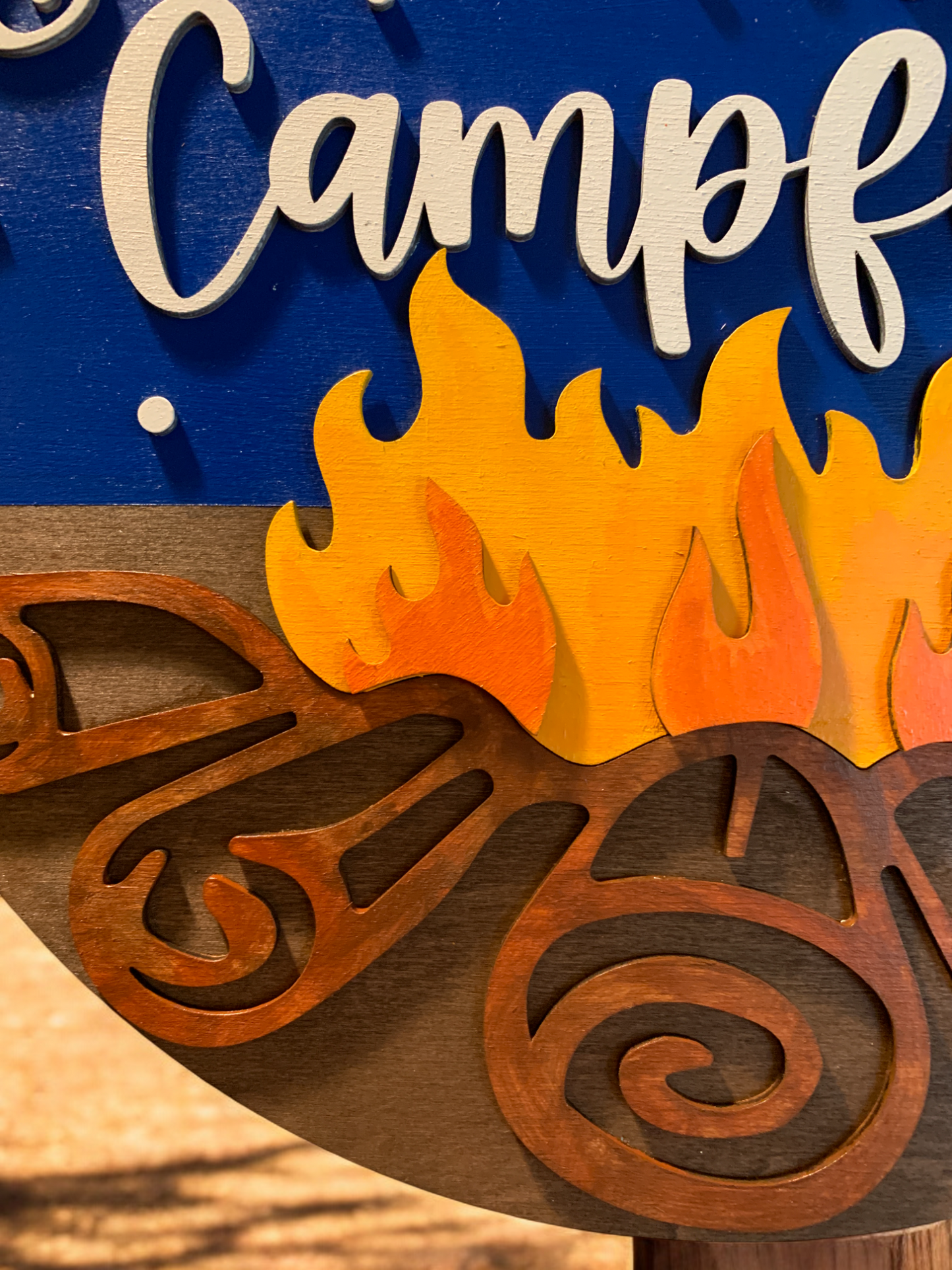 Starry Nights & Campfires Sign – Rustic Camping Decor – Cozy Outdoor Cabin Wall Art