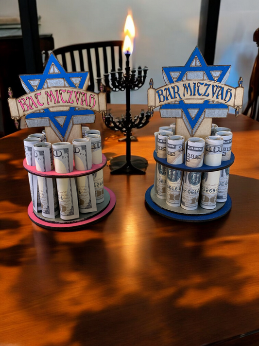 Bar & Bat Mitzvah Money Tree Gift – Handmade Wooden Cash Holder for Jewish Milestone Celebration