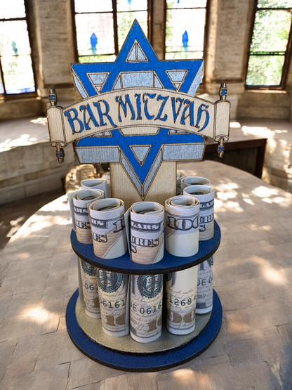 Bar & Bat Mitzvah Money Tree Gift – Handmade Wooden Cash Holder for Jewish Milestone Celebration