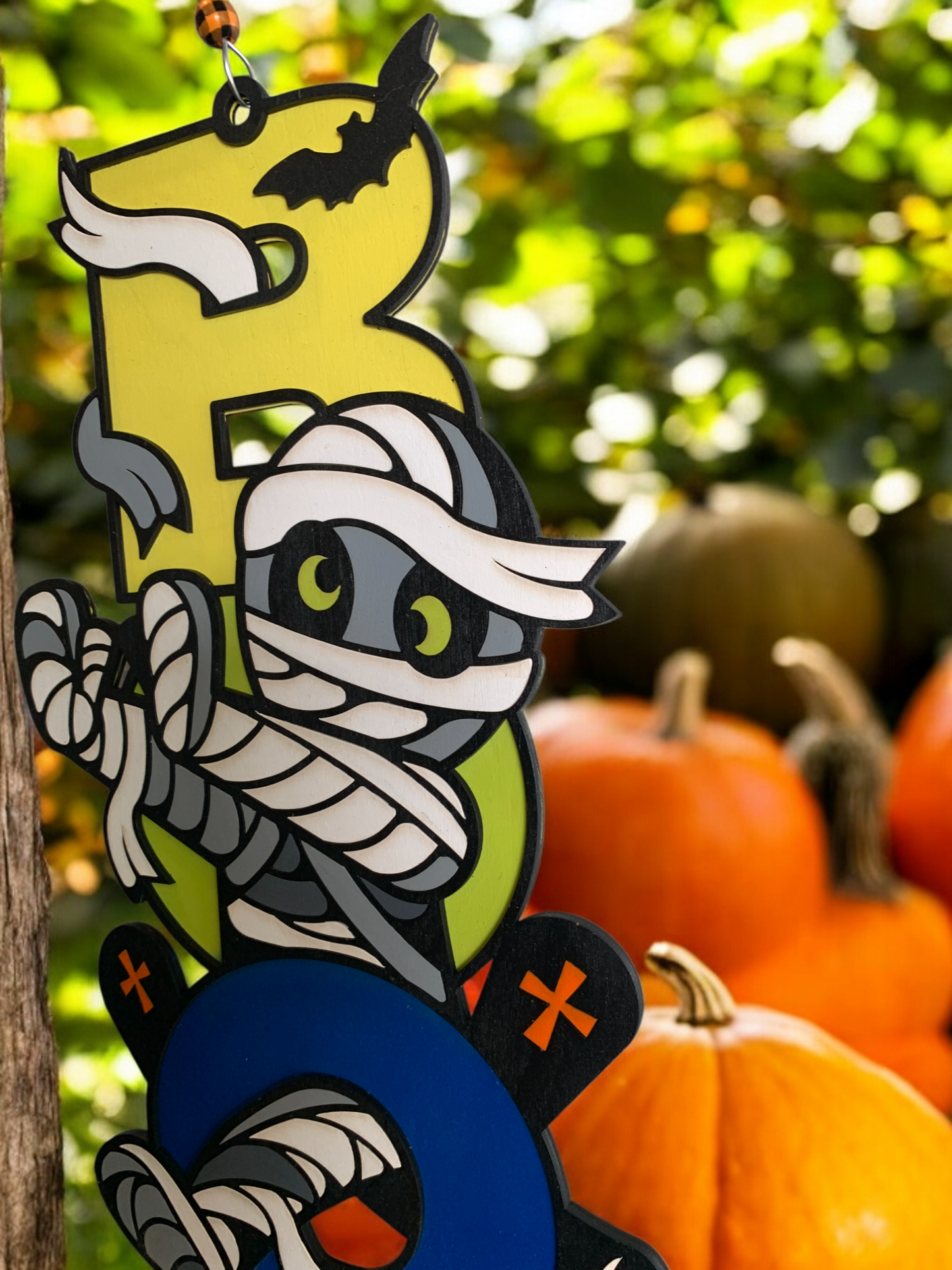 Handmade Wooden Halloween Boo Sign – Mummy Door or Wall Decoration – Cute & Spooky Fall Décor