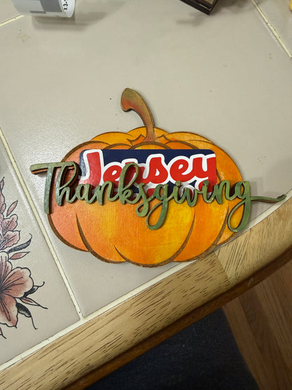 Thanksgiving Gift Card Holder | Happy Thanksgiving Pumpkin | Handcrafted Wood