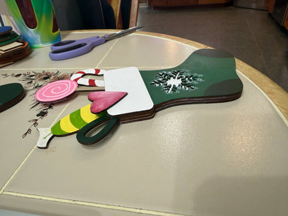 Christmas Stocking Gift Card Holder | Wood Stocking with Candy | Handcrafted