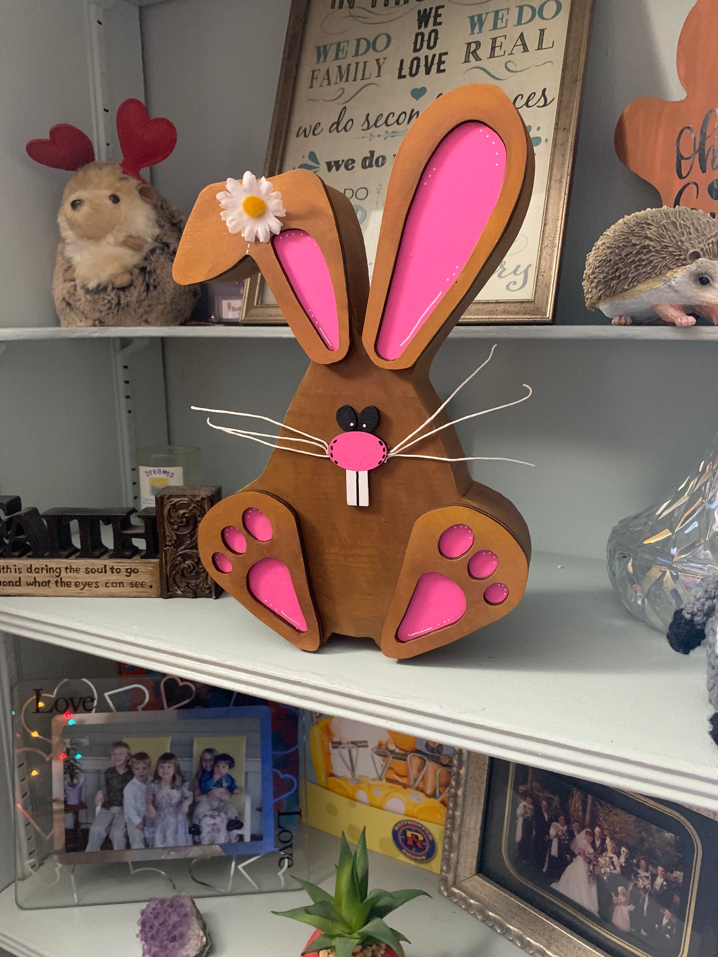 Rustic Bunny Farm Style Shelf Sitter