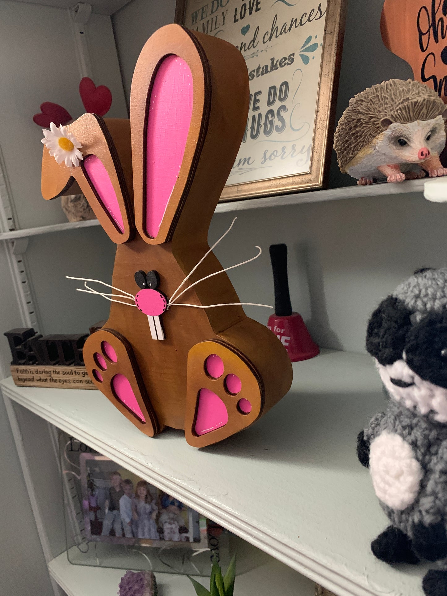 Rustic Bunny Farm Style Shelf Sitter