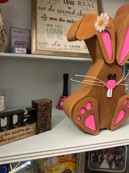 Rustic Bunny Farm Style Shelf Sitter