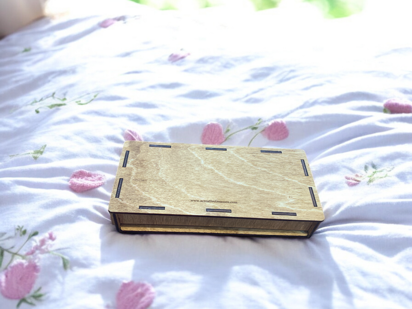 Valentine Wooden Gift Box – Baltic Birch Love Box with Rose