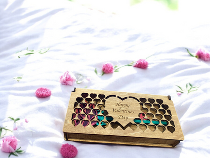 Valentine Wooden Gift Box – Baltic Birch Love Box with Rose