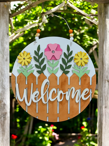 Blooming Welcome Flower 3D Sign