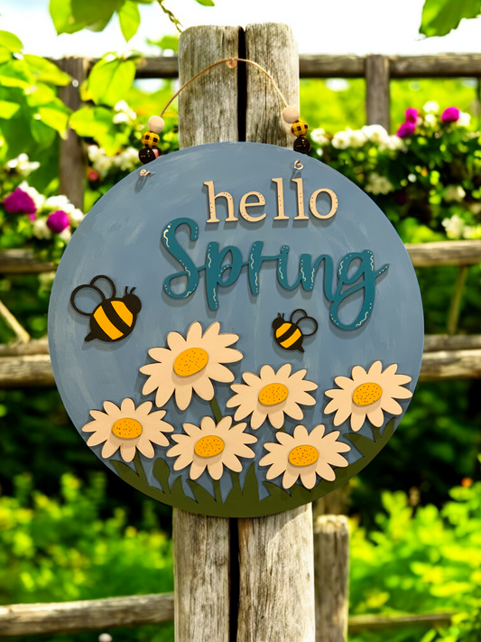 Hello Spring Bee Sign