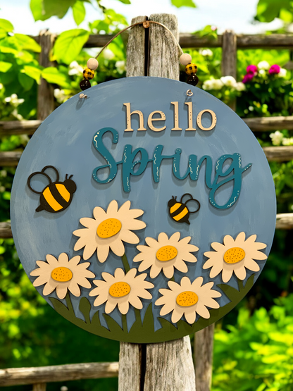 Hello Spring Bee Sign