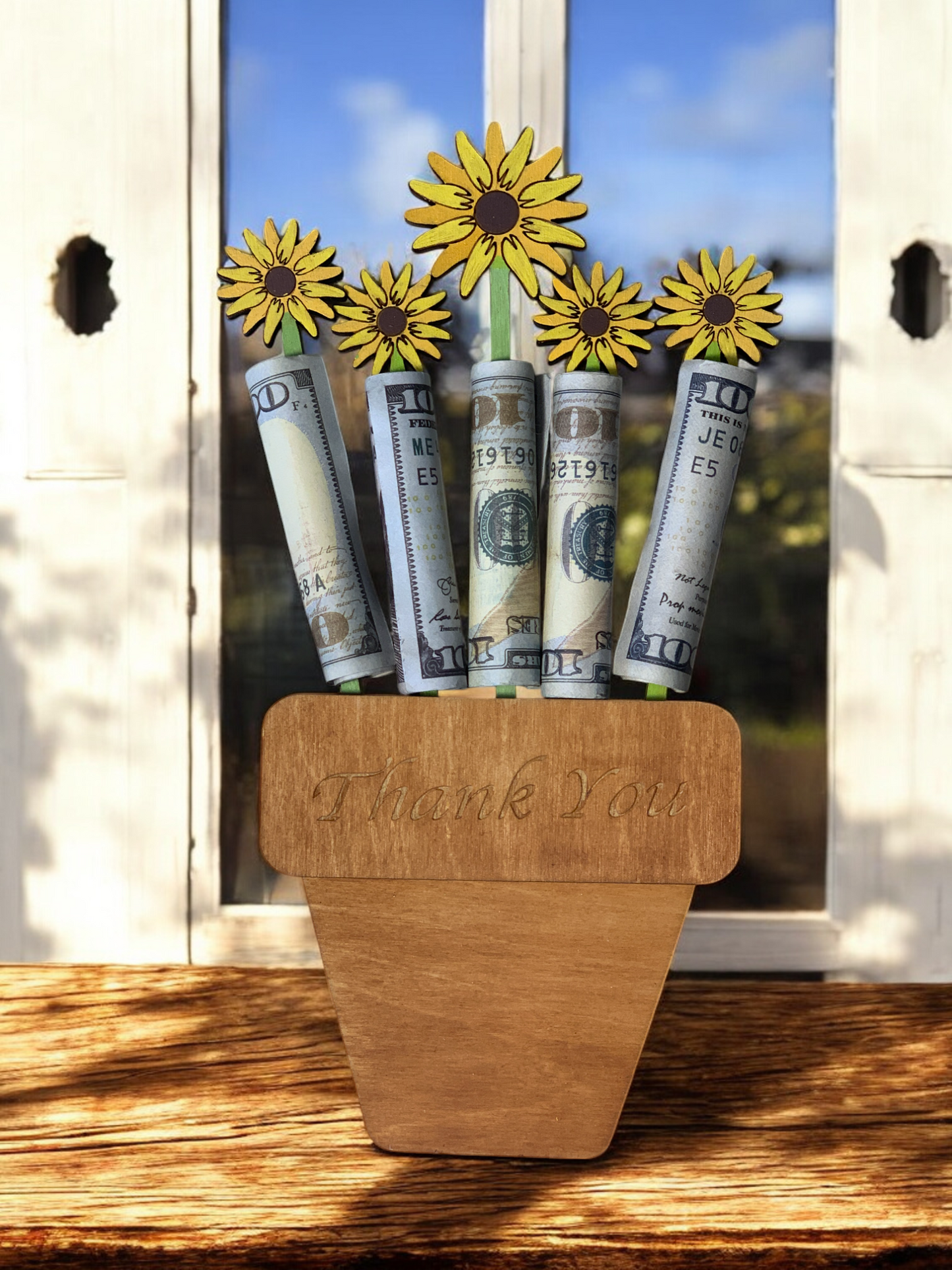 Thank You Flower Pot Money Holder