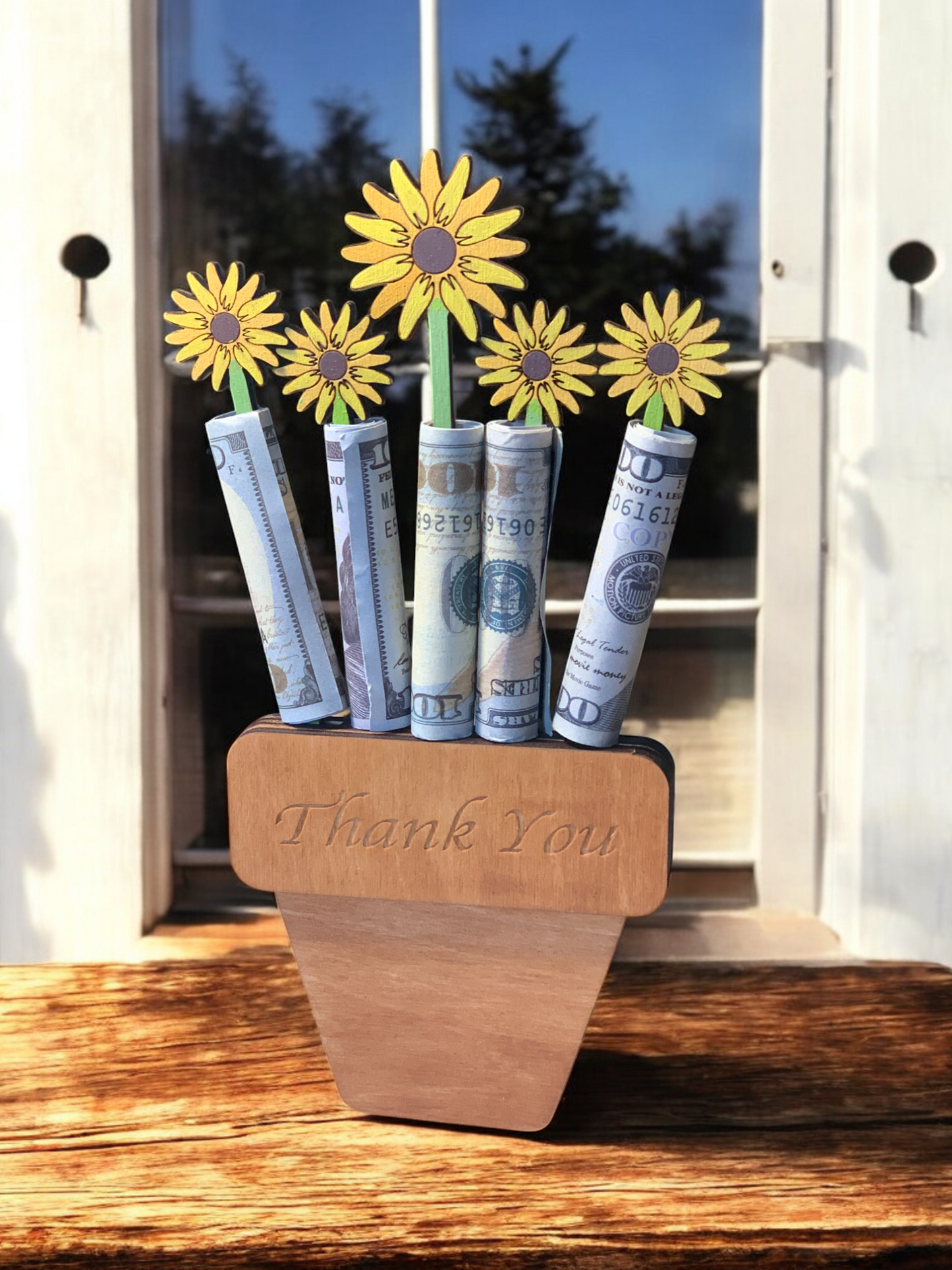 Thank You Flower Pot Money Holder