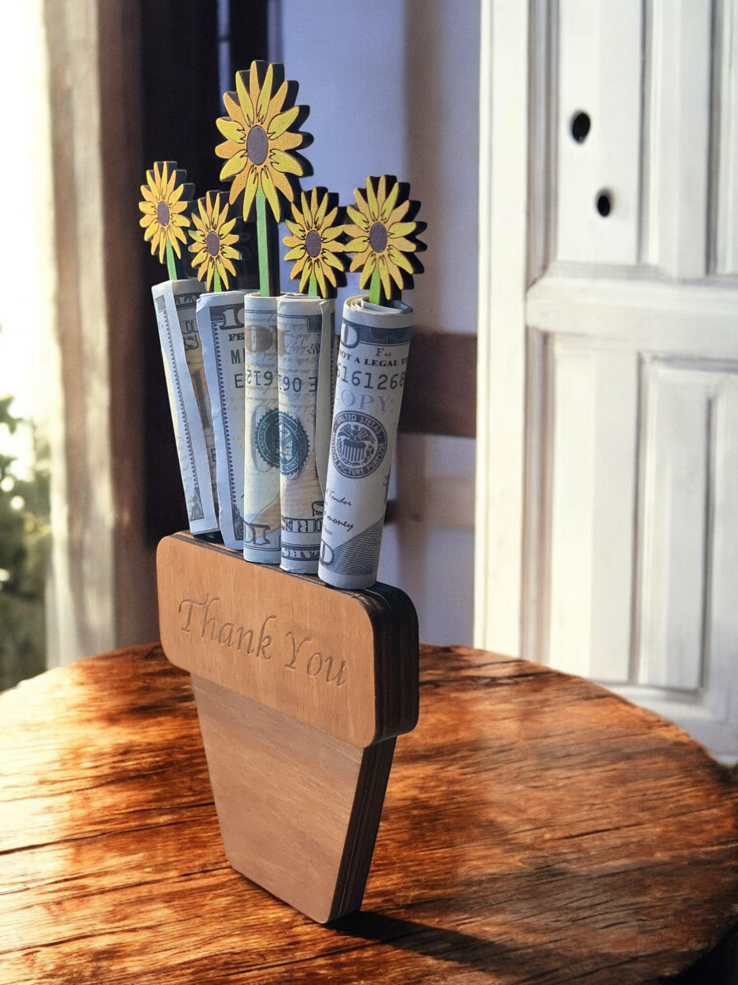Thank You Flower Pot Money Holder