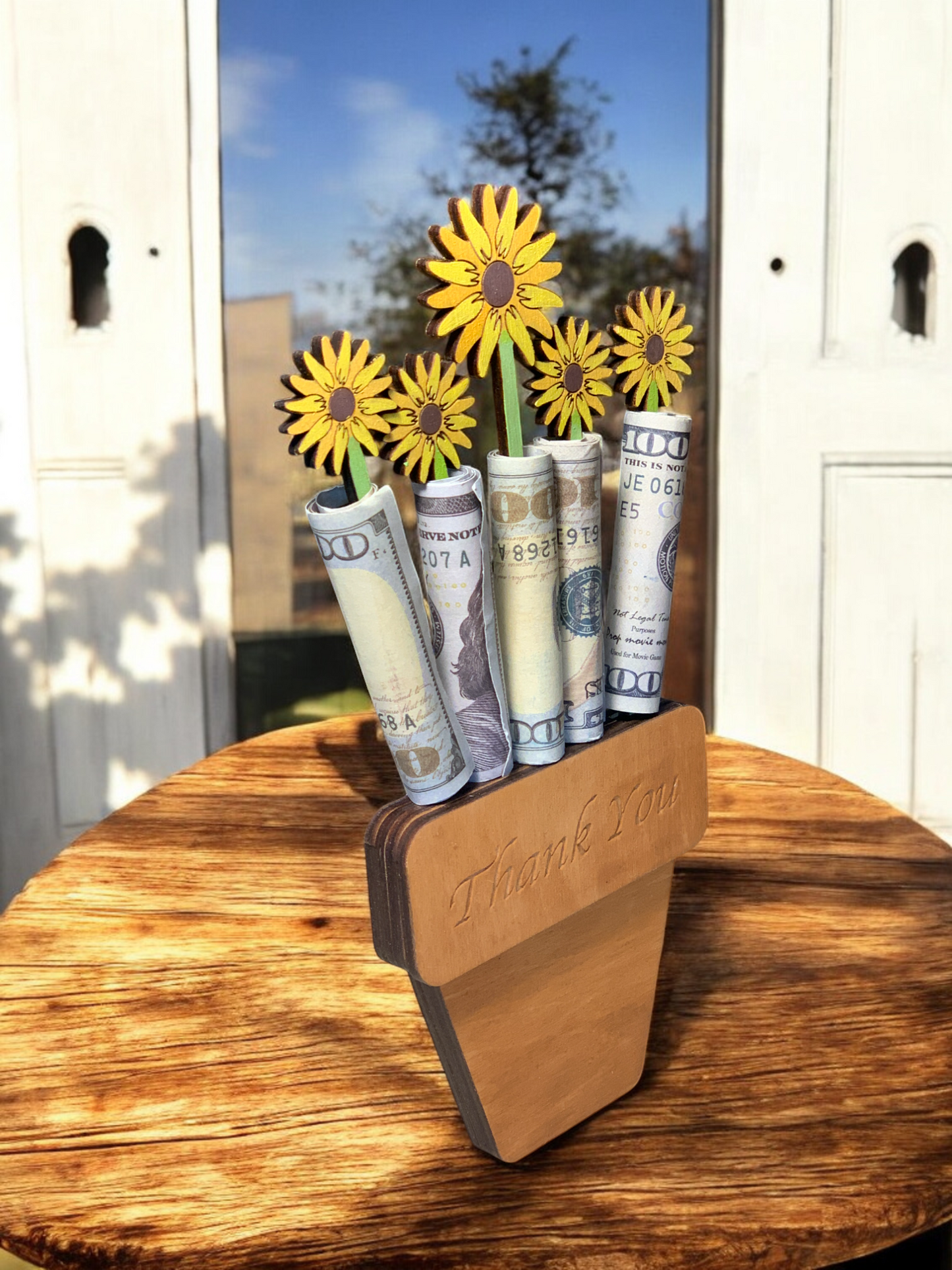 Thank You Flower Pot Money Holder