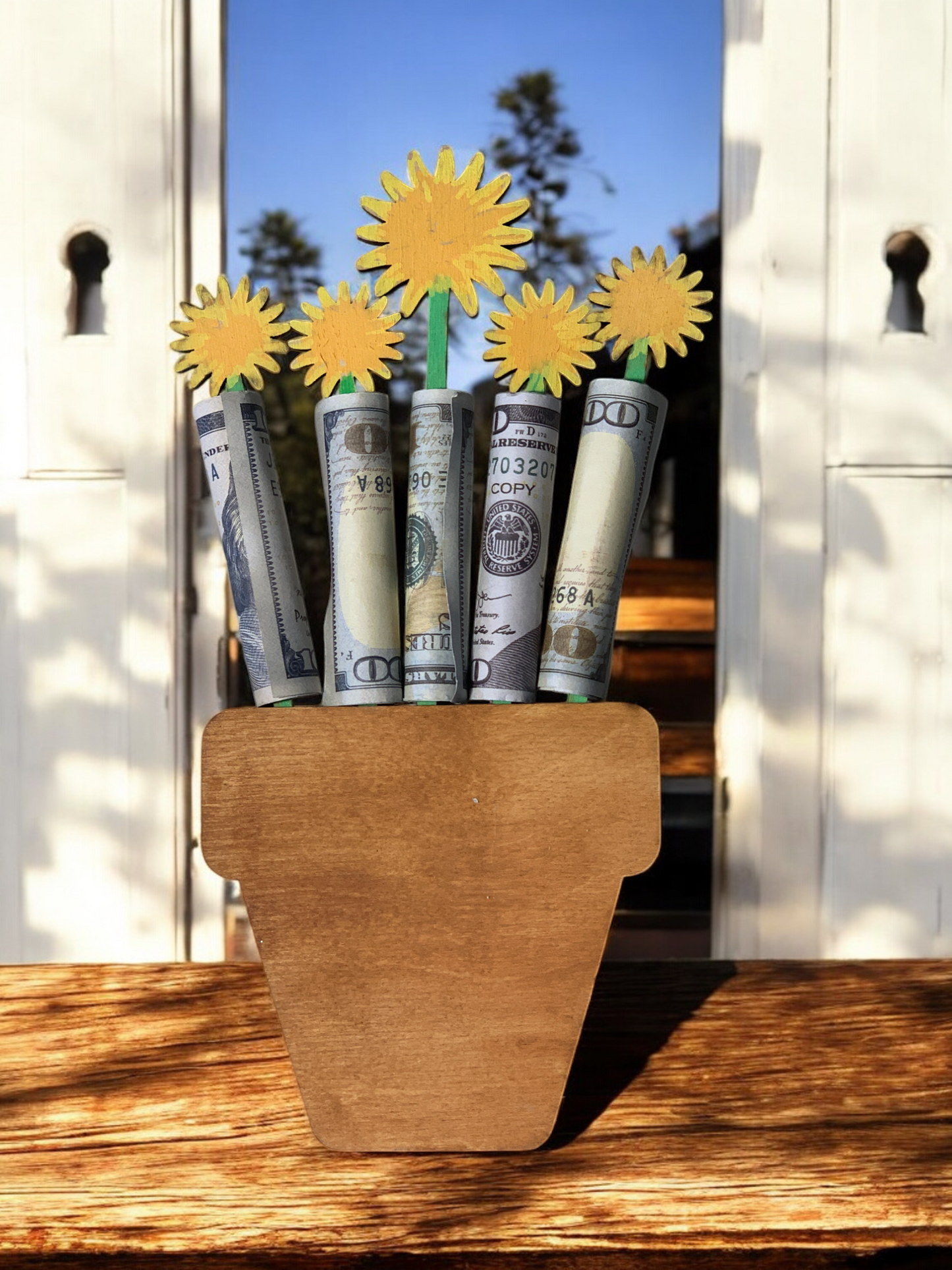 Thank You Flower Pot Money Holder