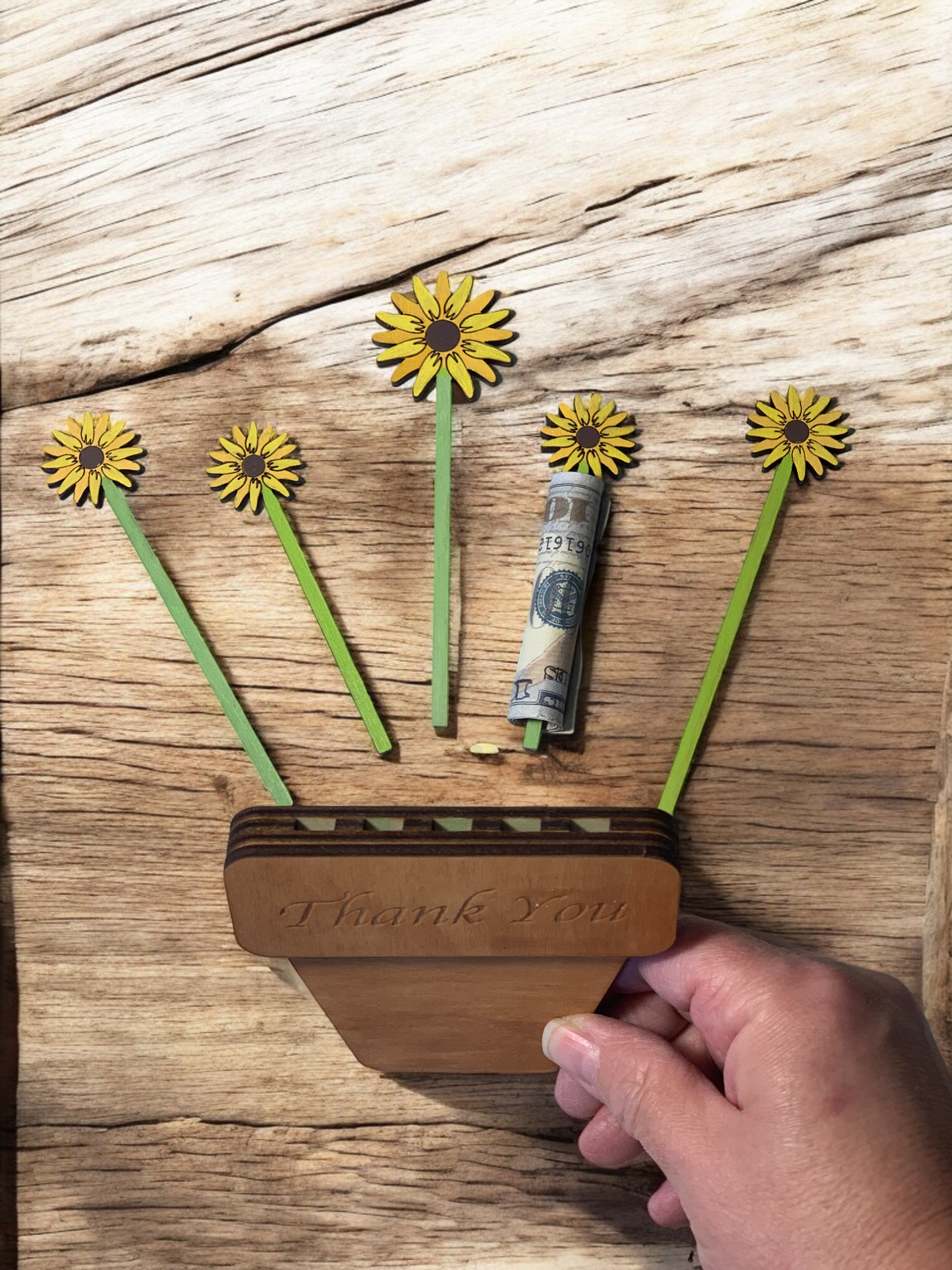 Thank You Flower Pot Money Holder