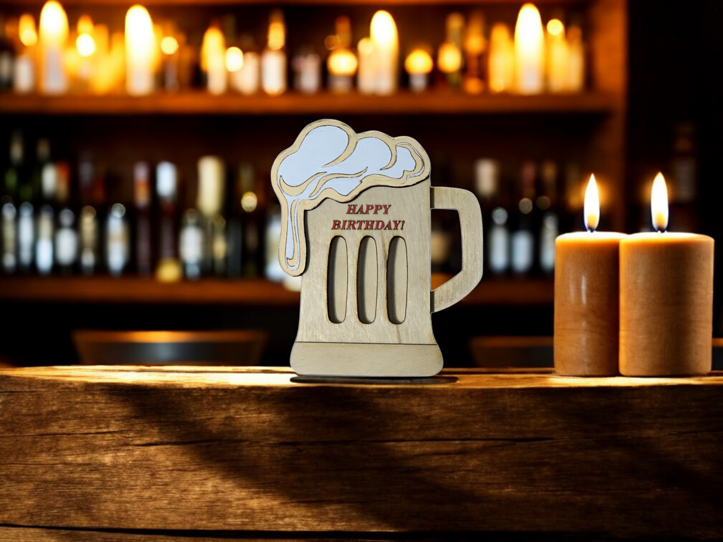 Beer Mug Wooden Gift Holder WS