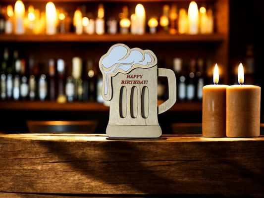 Beer Mug Wooden Gift Holder