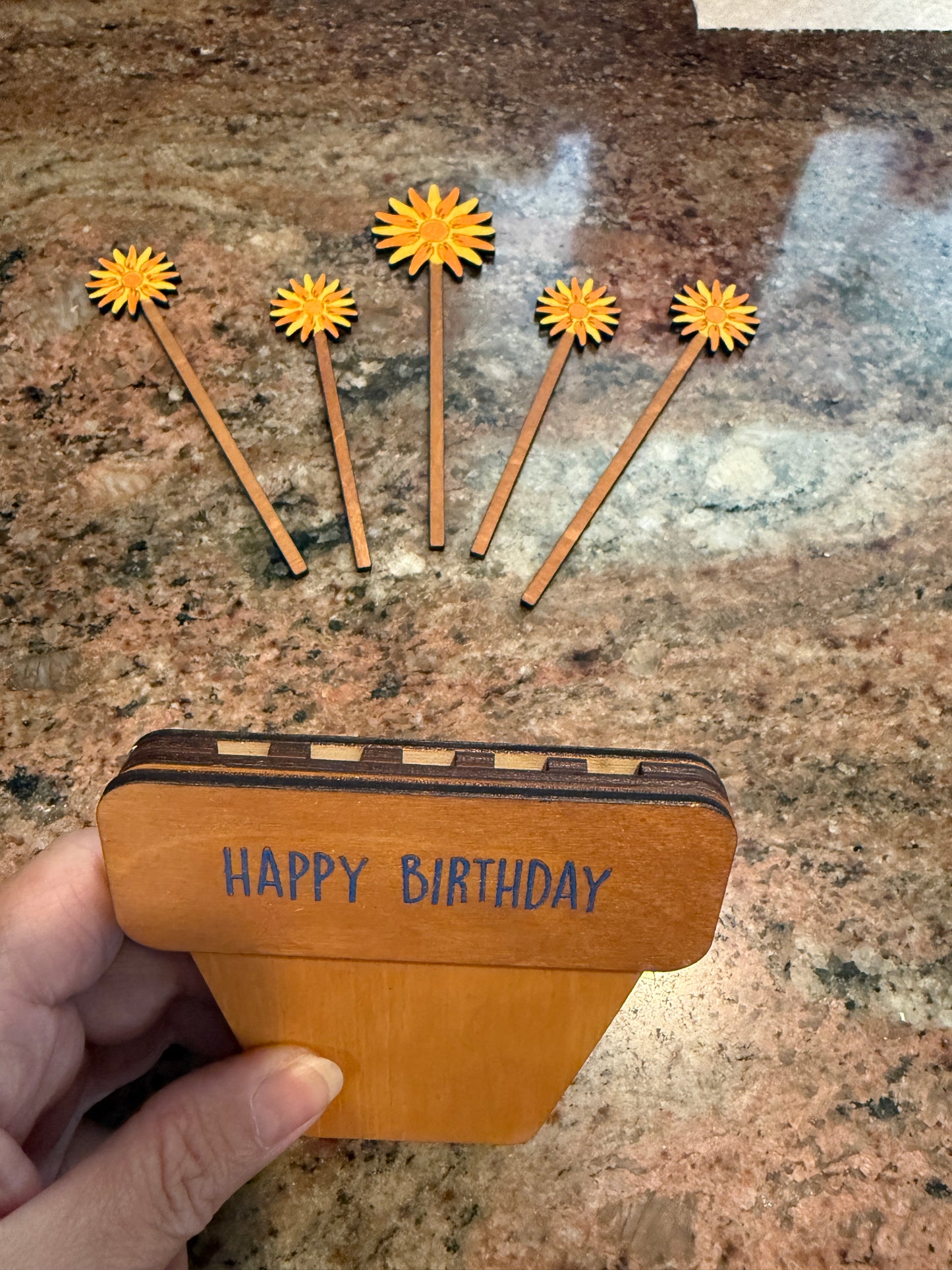 Happy Birthday Flower Pot Money Holder