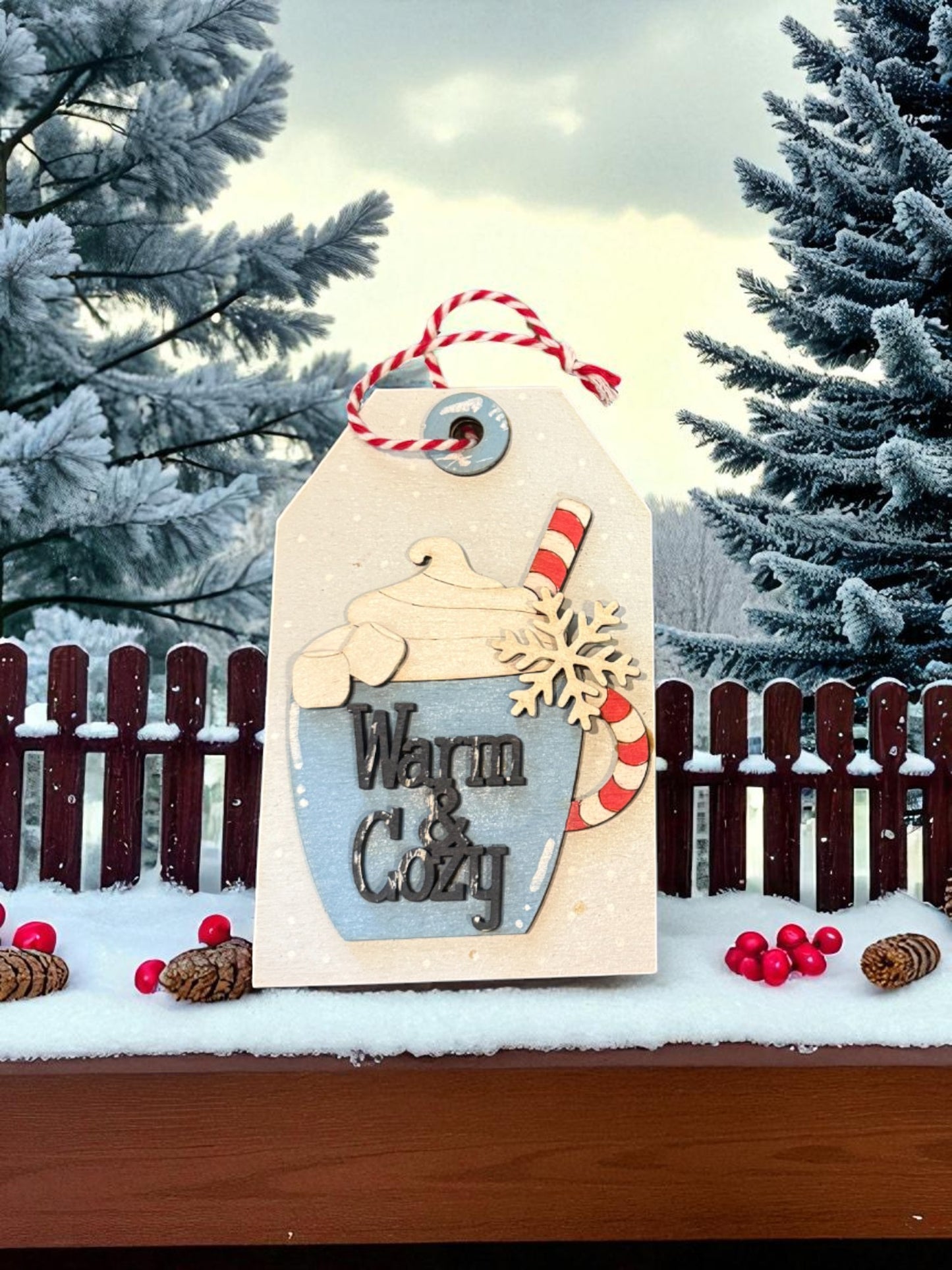 Winter Wooden Gift Card Holder – Cozy & Cute Handmade Holiday Decor