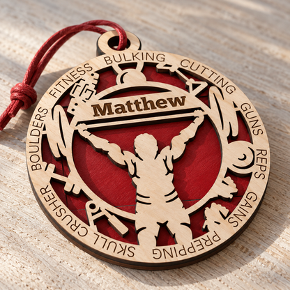 Weightlifting Gift Card Holder | Personalized Wood Weightlifting Medallion | Handcrafted