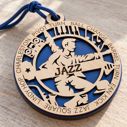 Jazz Dance Medallion Gift Card Holder | Personalized Wood Jazz Medal | Handcrafted