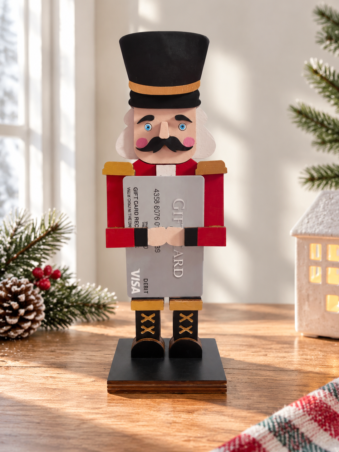 Nutcracker Gift Card Holder | Wood Nutcracker with 3D Layers | Handcrafted Christmas