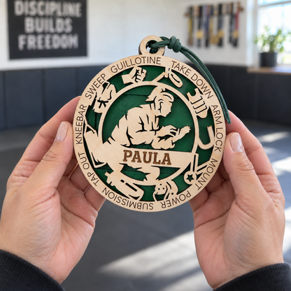 Jiu Jitsu Gift Card Holder | Personalized Wood Jiu Jitsu Medallion | Handcrafted