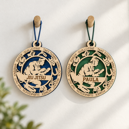 Jiu Jitsu Gift Card Holder | Personalized Wood Jiu Jitsu Medallion | Handcrafted