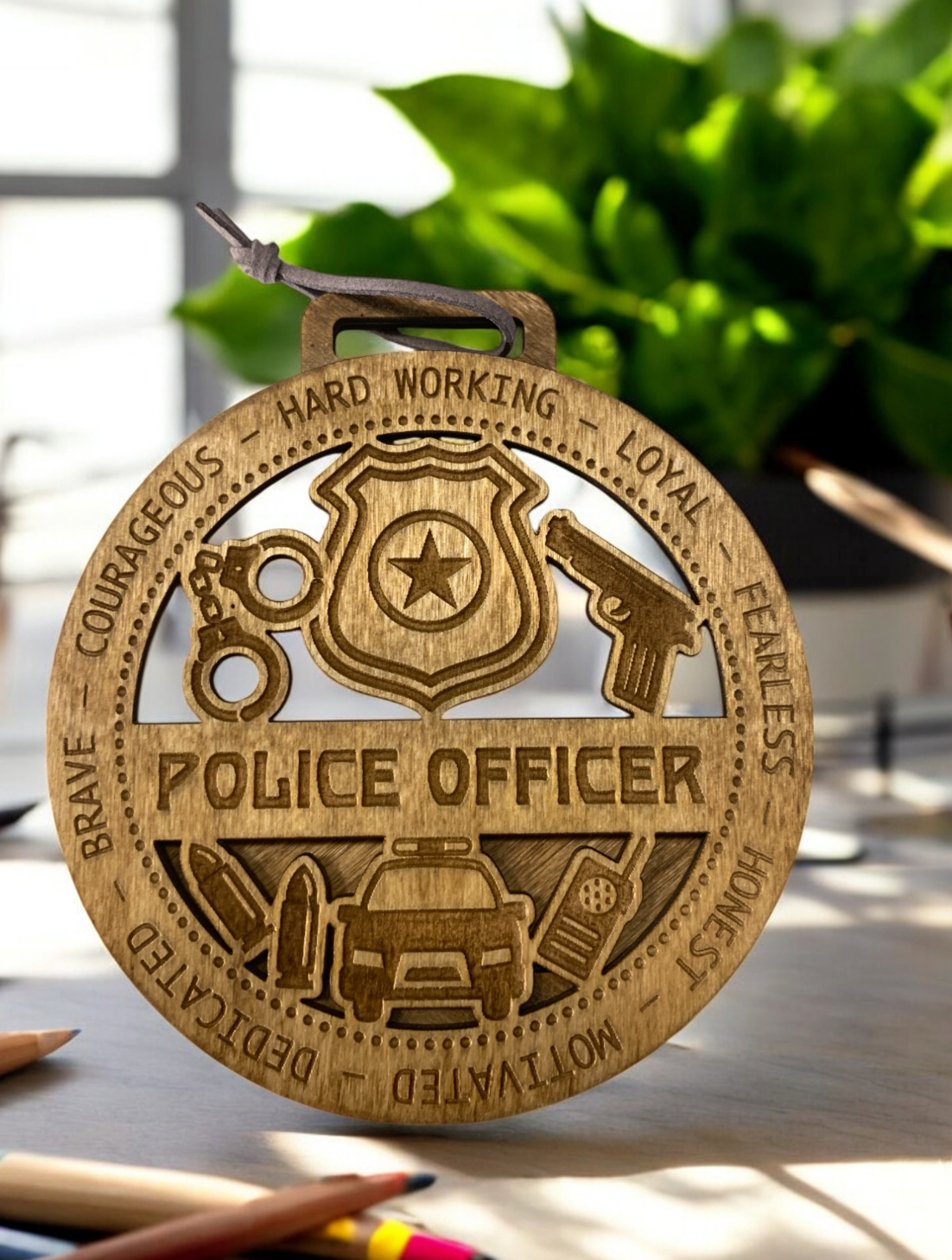 Personalized Police Officer Gift Card Holder | Police Gift | Handmade Wood