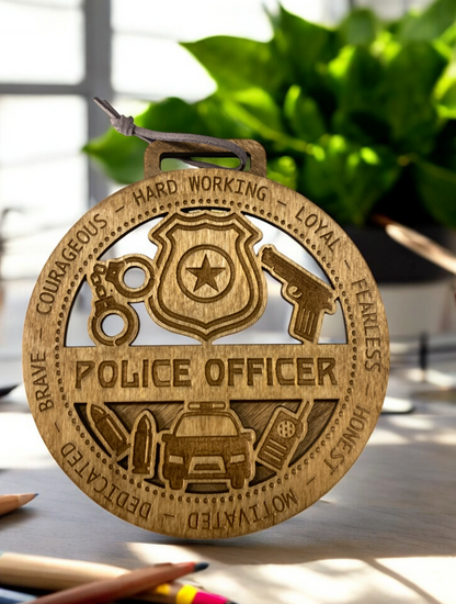 Personalized Police Officer Gift Card Holder | Police Gift | Handmade Wood