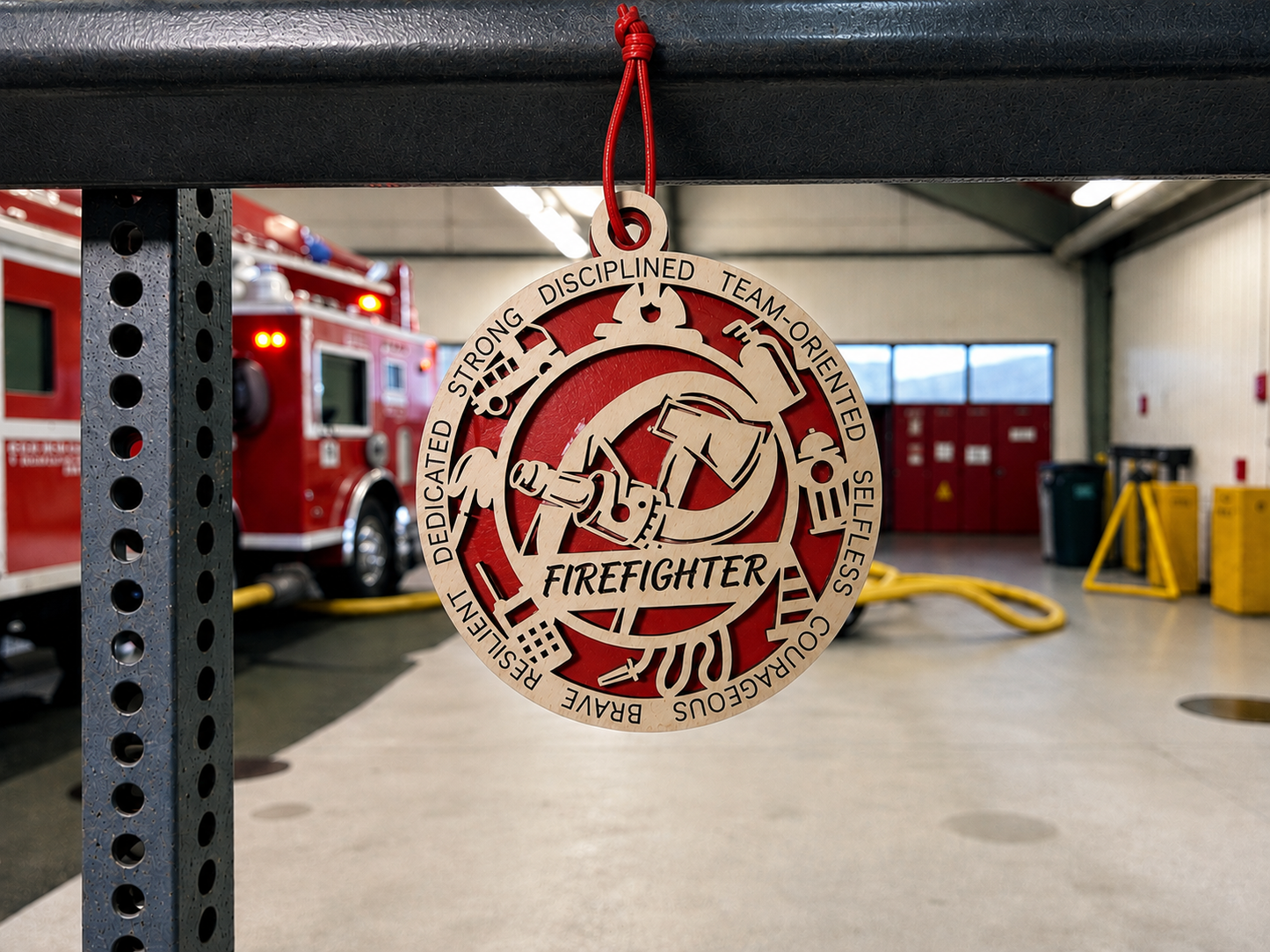 Personalized Firefighter Gift Card Holder | Firefighter Gift | Handmade Wood