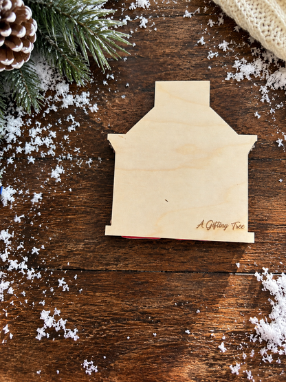 Santa Stuck in Chimney Gift Card Holder | Wood Santa Chimney | Handcrafted Christmas