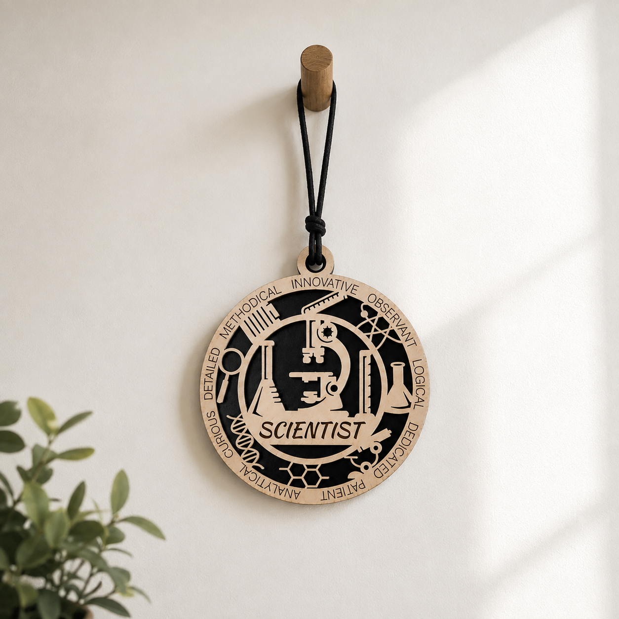 Scientist Gift Card Holder | Science Gift for Him or Her | Handmade Wood